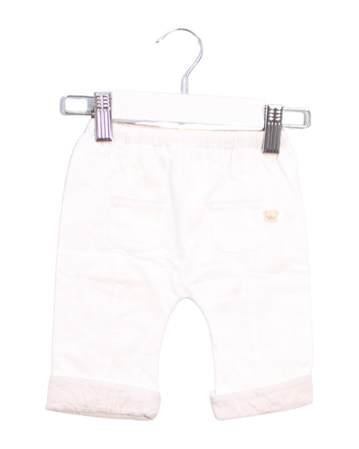 A White Casual Pants from Noukie's in size 0-3M for boy. (Front View)