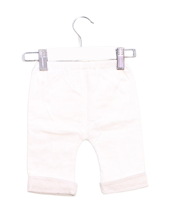 A White Casual Pants from Noukie's in size 0-3M for boy. (Back View)
