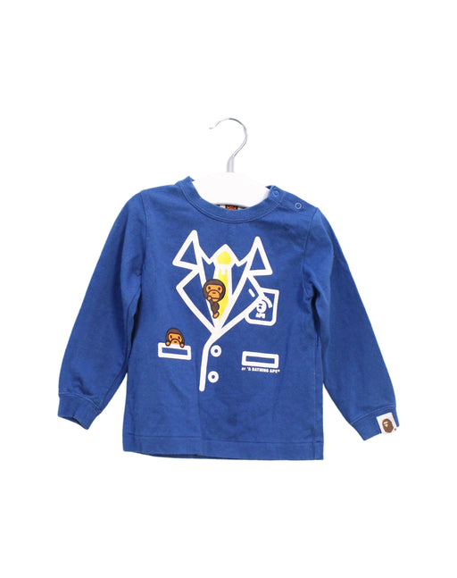 A Blue Long Sleeve Tops from BAPE KIDS in size 12-18M for boy. (Front View)