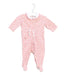 A Pink Long Sleeve Jumpsuits from Petit Bateau in size 0-3M for girl. (Front View)