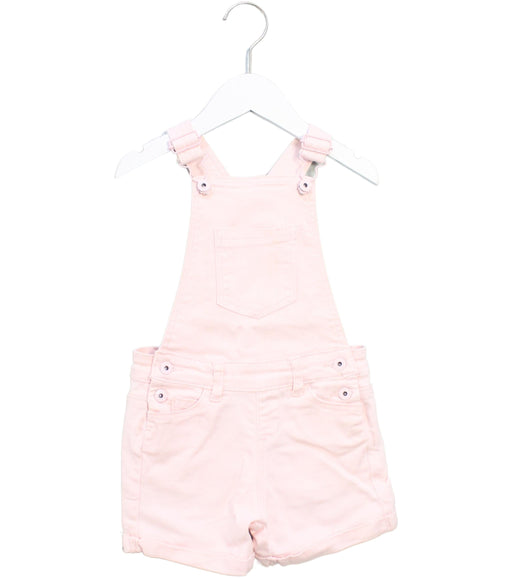 A Pink Overall Shorts from Seed in size 4T for girl. (Front View)