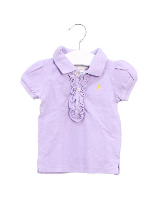 A Purple Short Sleeve Polos from Ralph Lauren in size 6-12M for girl. (Front View)
