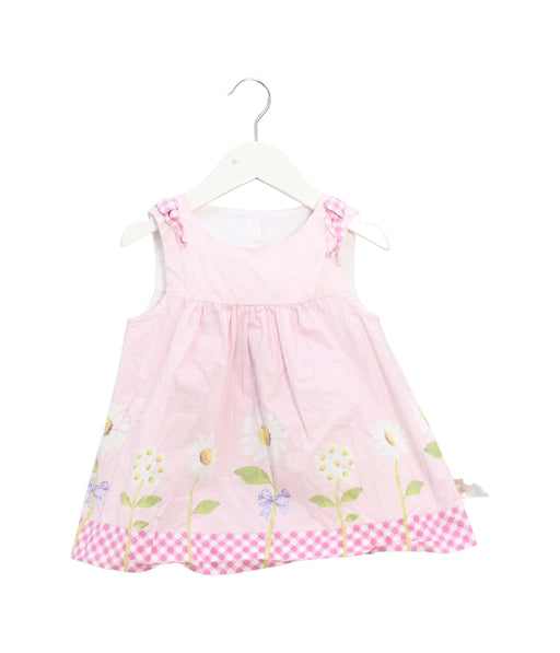 A Pink Sleeveless Dresses from Dave & Bella in size 5T for girl. (Front View)
