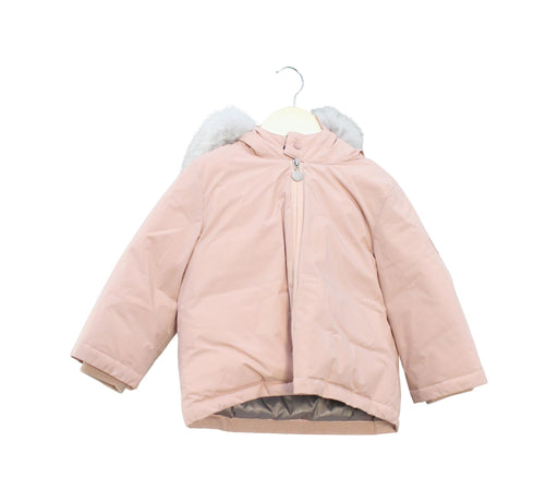 A Pink Puffer/Quilted Jackets from Bonpoint in size 2T for girl. (Front View)