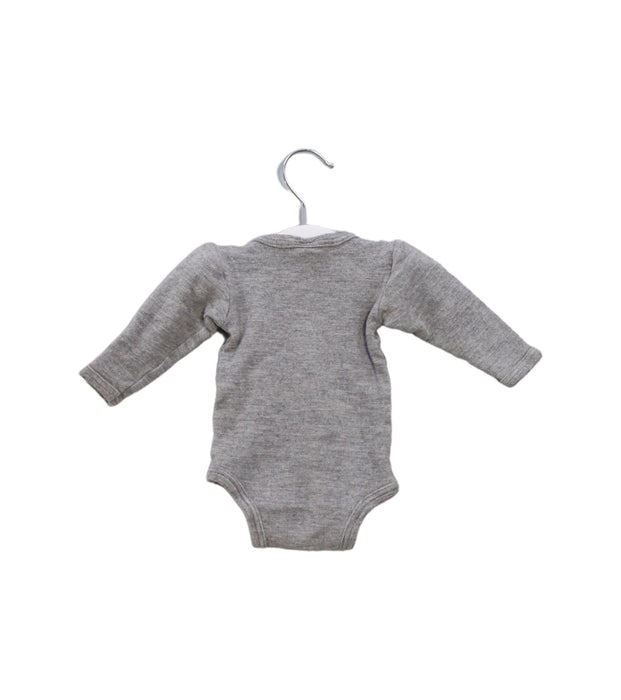 A Grey Long Sleeve Bodysuits from Engel in size 3-6M for boy. (Back View)