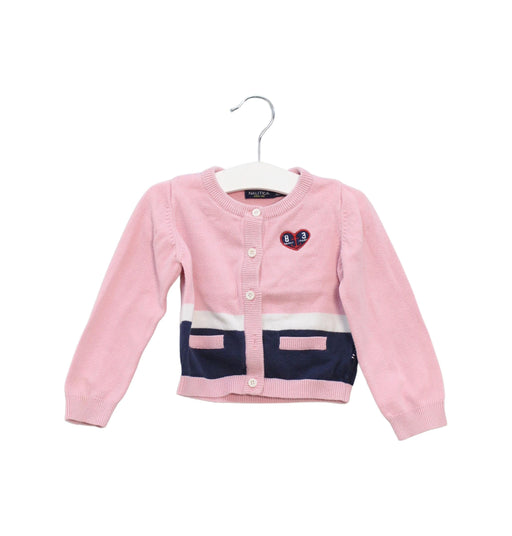 A Pink Cardigans from Nautica in size 6-12M for girl. (Front View)