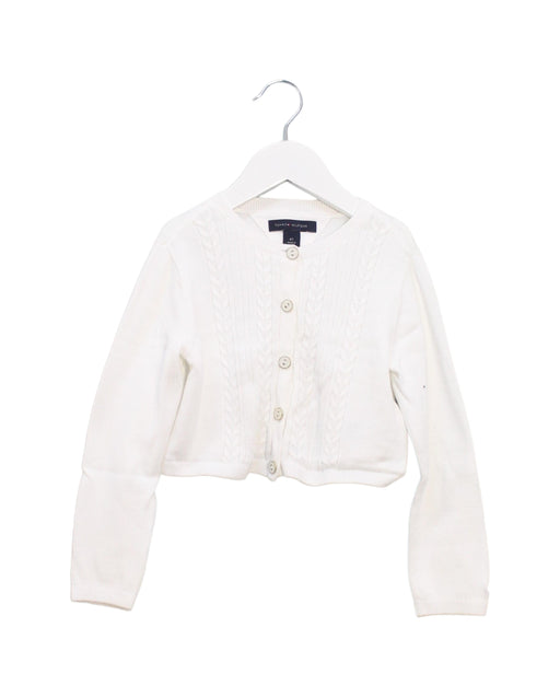 A White Cardigans from Tommy Hilfiger in size 4T for girl. (Front View)