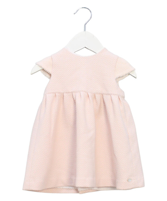 A Pink Short Sleeve Dresses from Tartine et Chocolat in size 6-12M for girl. (Front View)