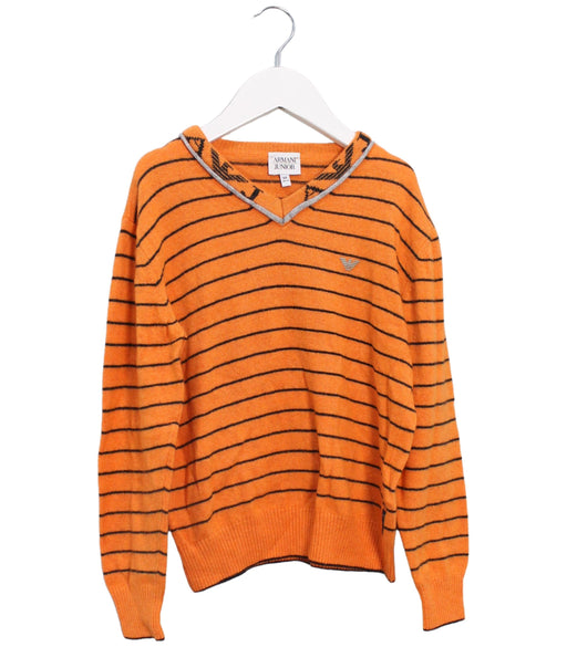 A Orange Knit Sweaters from Armani in size 8Y for boy. (Front View)