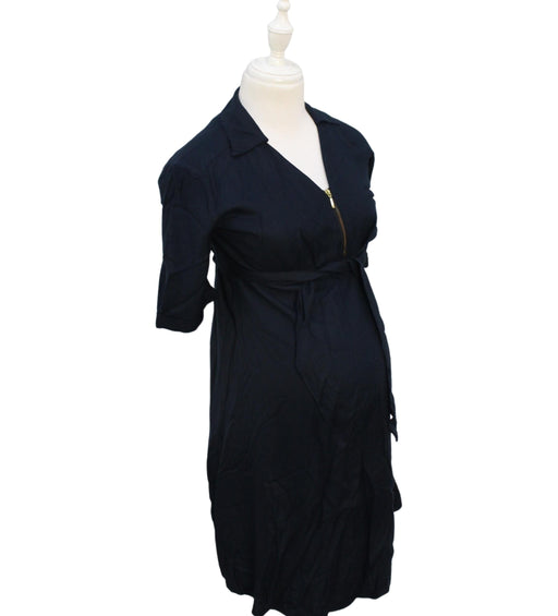 A Navy Short Sleeve Dresses from Isabella Oliver in size XS for maternity. (Front View)