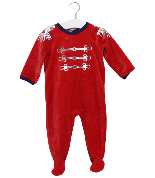 A Red Long Sleeve Jumpsuits from Petit Bateau in size 6-12M for boy. (Front View)