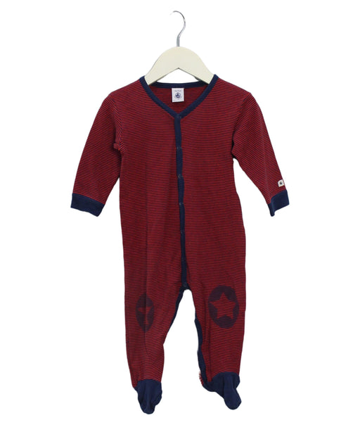 A Red Long Sleeve Jumpsuits from Petit Bateau in size 6-12M for boy. (Front View)