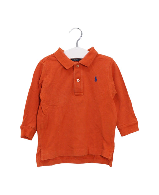 A Orange Long Sleeve Polos from Polo Ralph Lauren in size 12-18M for boy. (Front View)