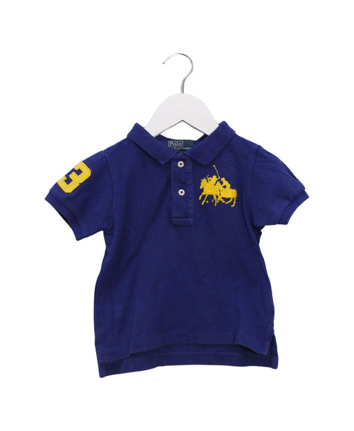 A Blue Short Sleeve Polos from Polo Ralph Lauren in size 12-18M for boy. (Front View)