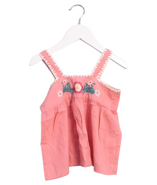A Pink Sleeveless Tops from Louis Louise in size 2T for girl. (Front View)