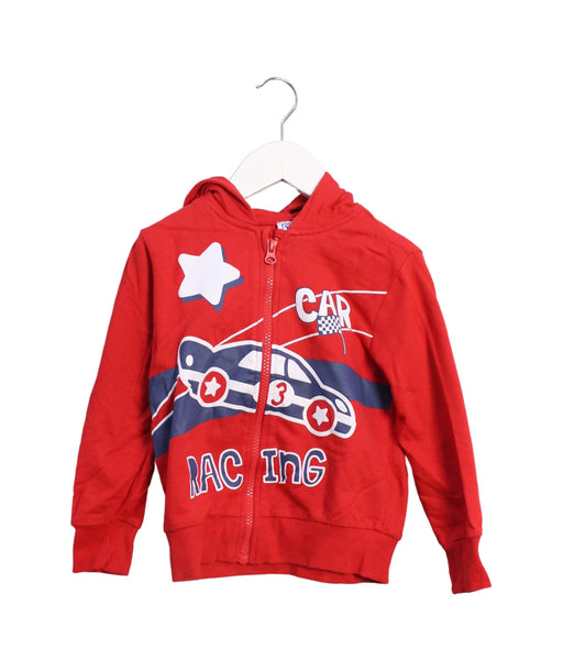 A Red Zippered Sweatshirts from Chicco in size 4T for boy. (Front View)