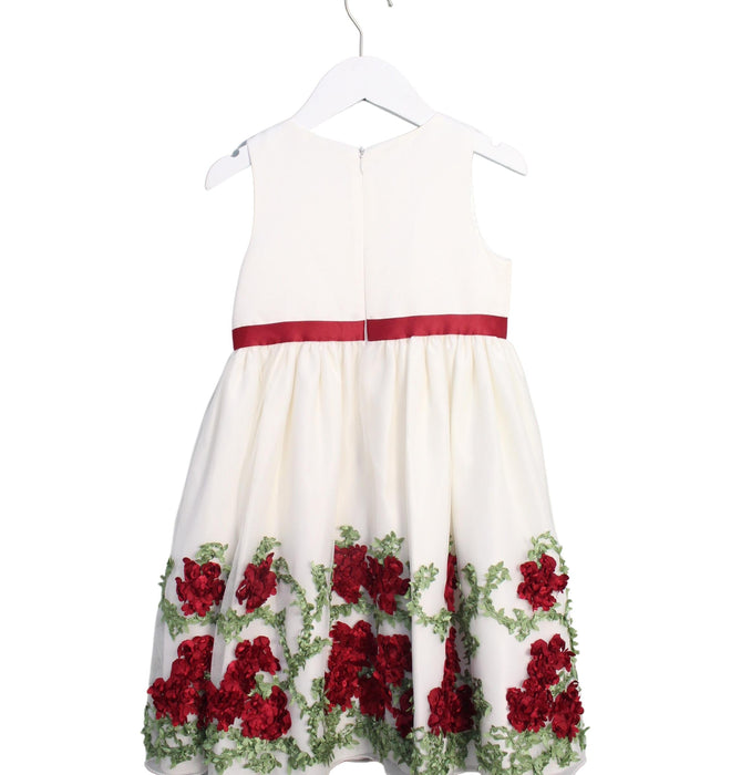 A White Sleeveless Dresses from American Princess in size 5T for girl. (Back View)