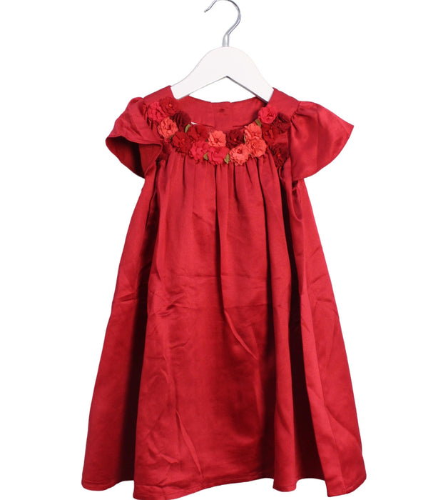 A Red Short Sleeve Dresses from Monsoon in size 18-24M for girl. (Front View)