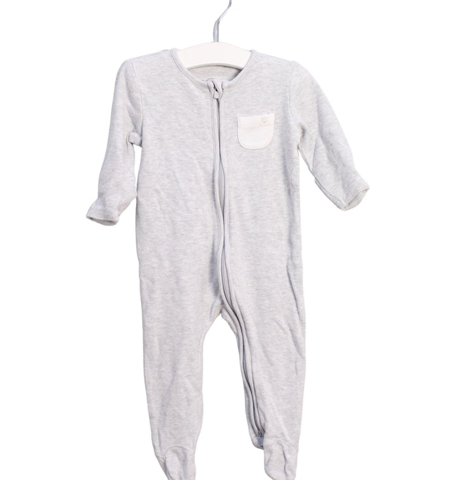 A Grey Onesies from Mori in size 3-6M for neutral. (Front View)