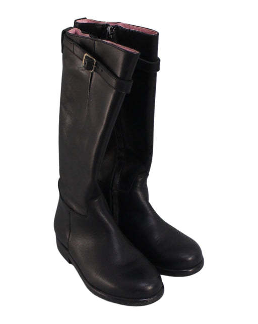 A Black Winter Boots from Jacadi in size 4T for girl. (Front View)