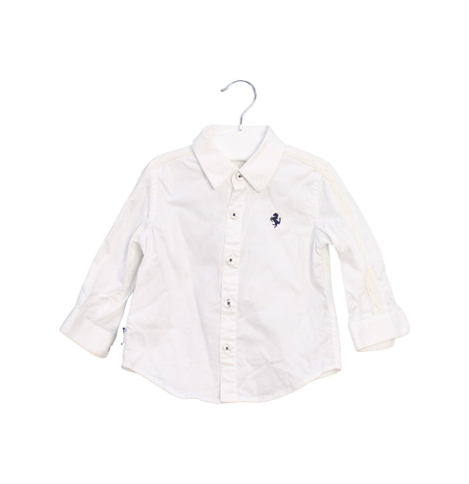 A White Shirts from Ferrari in size 6-12M for boy. (Front View)