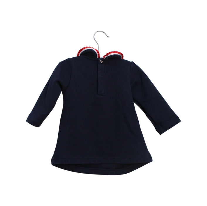 A Navy Long Sleeve Dresses from Jacadi in size 6-12M for girl. (Back View)