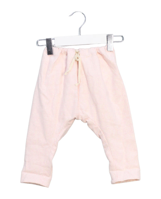 A Pink Casual Pants from Les Enfantines in size 3-6M for girl. (Front View)