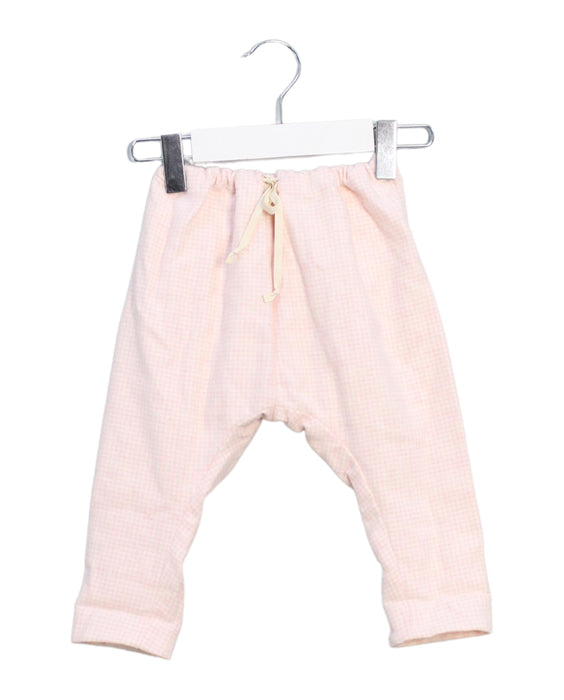 A Pink Casual Pants from Les Enfantines in size 3-6M for girl. (Front View)