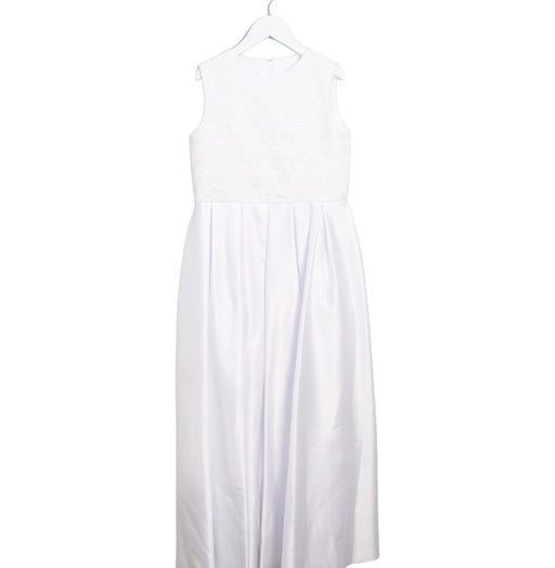 A White Sleeveless Dresses from Lan Ting in size 14Y for girl. (Front View)