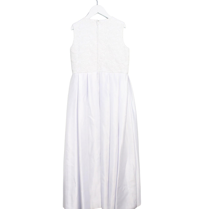 A White Sleeveless Dresses from Lan Ting in size 14Y for girl. (Back View)