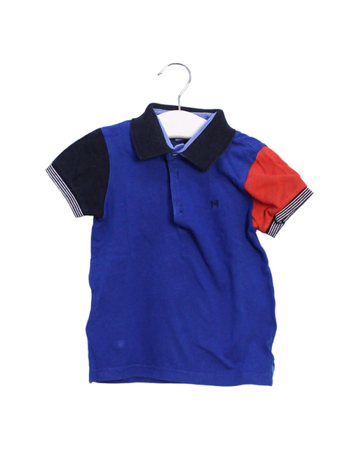 A Blue Short Sleeve Polos from Mayoral in size 18-24M for boy. (Front View)