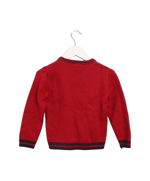 A Red Knit Sweaters from Tutto Piccolo in size 4T for boy. (Back View)