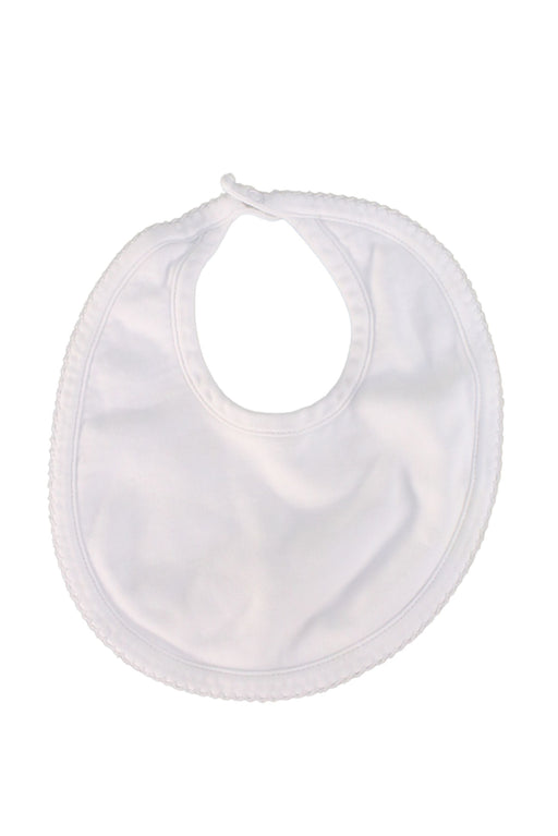A White Bibs from Kissy Kissy in size O/S for neutral. (Front View)