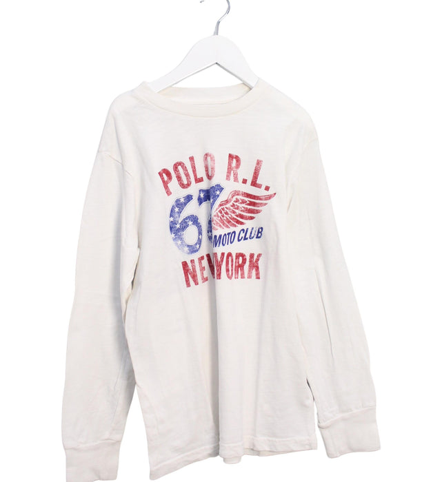 A White Long Sleeve Tops from Polo Ralph Lauren in size 8Y for boy. (Front View)