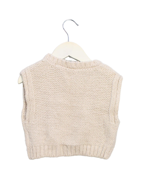 A Ivory Sweater Vests from Petit Main in size 18-24M for girl. (Back View)