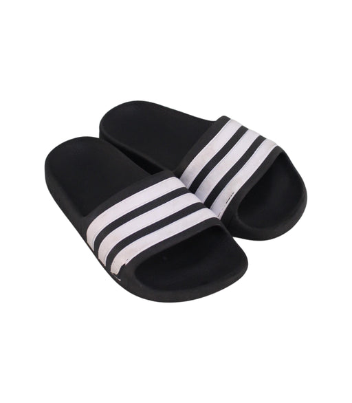 A Black Flip Flops from Adidas in size 6T for boy. (Front View)