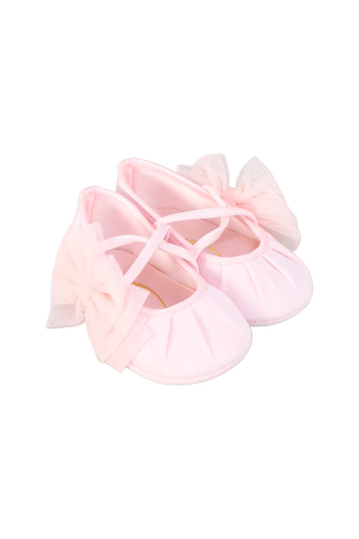 A Pink Flats from Monnalisa in size 3-6M for girl. (Front View)