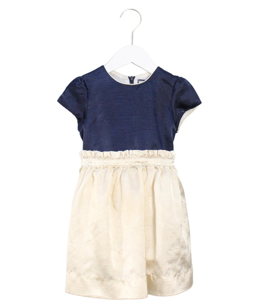 A Navy Short Sleeve Dresses from Busy Bees in size 4T for girl. (Front View)