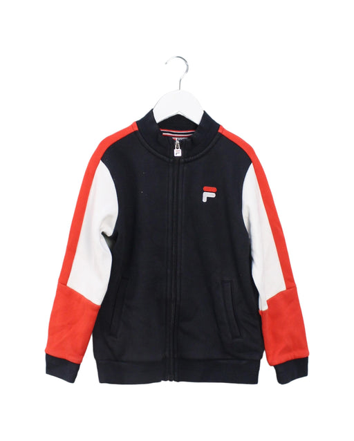 A Black Lightweight Jackets from Fila in size 7Y for boy. (Front View)