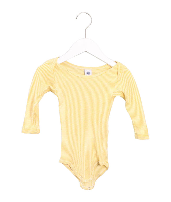 A Yellow Long Sleeve Bodysuits from Petit Bateau in size 6-12M for boy. (Front View)