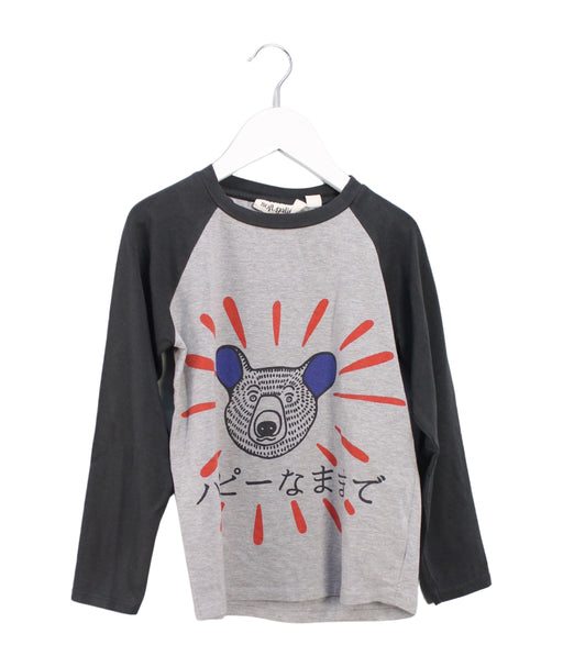 A Grey Long Sleeve Tops from Soft Gallery in size 6T for girl. (Front View)