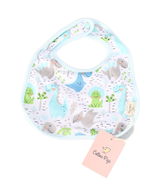 A Teal Bibs from Cotton Pigs in size O/S for neutral. (Front View)
