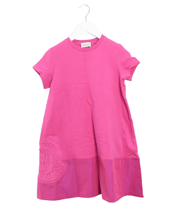 A Pink Short Sleeve Dresses from Moncler in size 8Y for girl. (Front View)