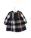 A Navy Long Sleeve Dresses from Burberry in size 6-12M for girl. (Back View)
