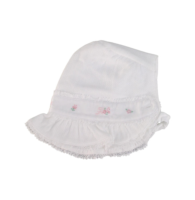 A White Sun Hats from Familiar in size O/S for girl. (Front View)