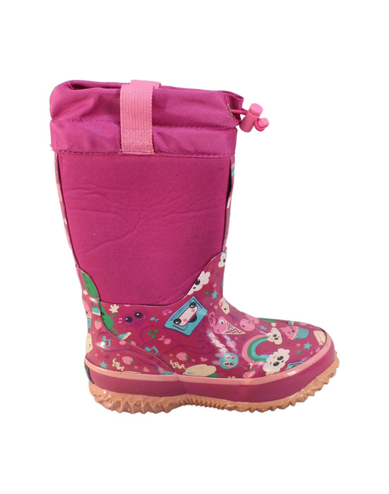 A Pink Winter Boots from Cougar in size 5T for girl. (Back View)