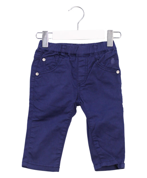 A Navy Casual Pants from Minibanda in size 6-12M for boy. (Front View)
