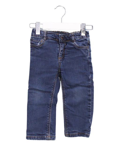 A Navy Jeans from Jacadi in size 12-18M for boy. (Front View)