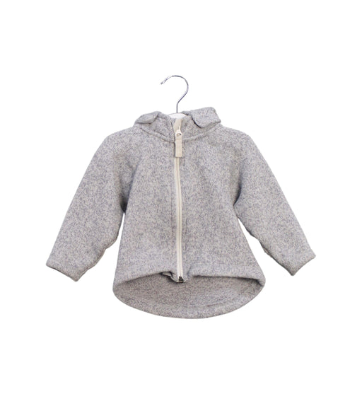A Grey Lightweight Jackets from Polarn O. Pyret in size 6-12M for girl. (Front View)