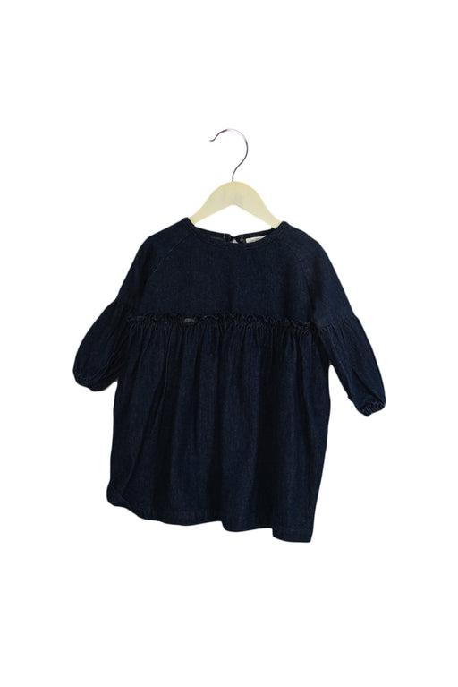 A Navy Long Sleeve Dresses from Seed in size 2T for girl. (Front View)